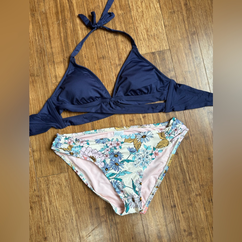 Kona Sol Navy Swim Bikini Set